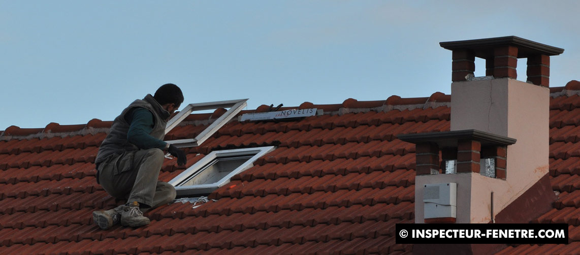 ouvrier toit maison tuile fenêtre